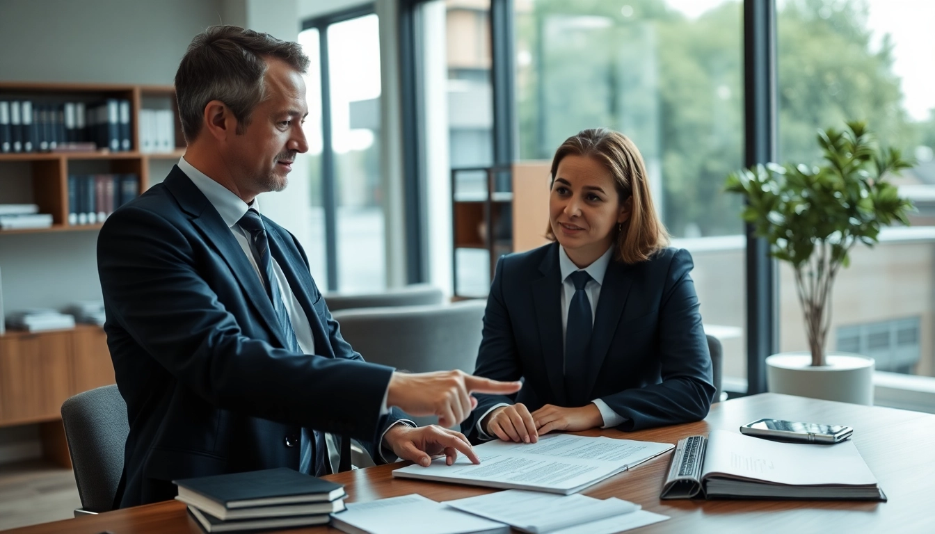 Modesto Accident Lawyer consulting with a client in a professional office setting.