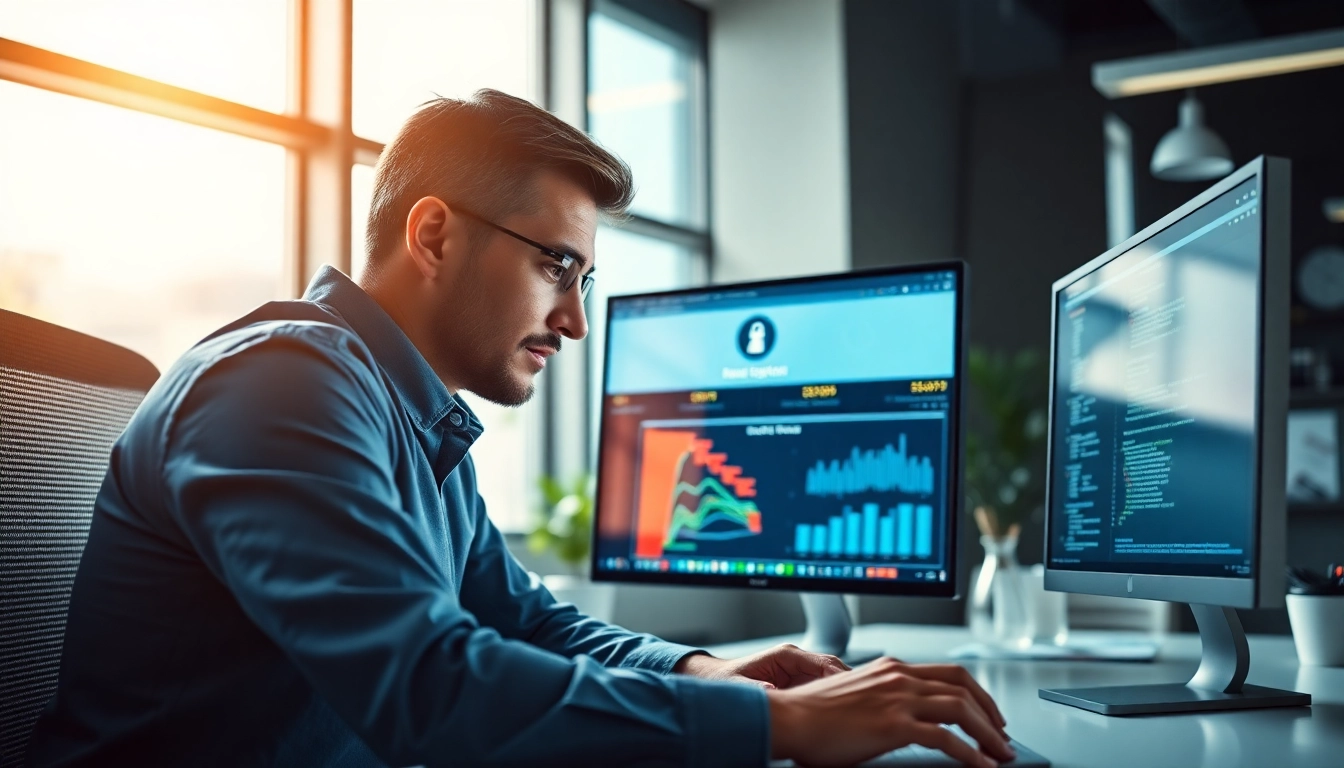 Email Security & Archiving expert analyzing protocols in a secure office environment.