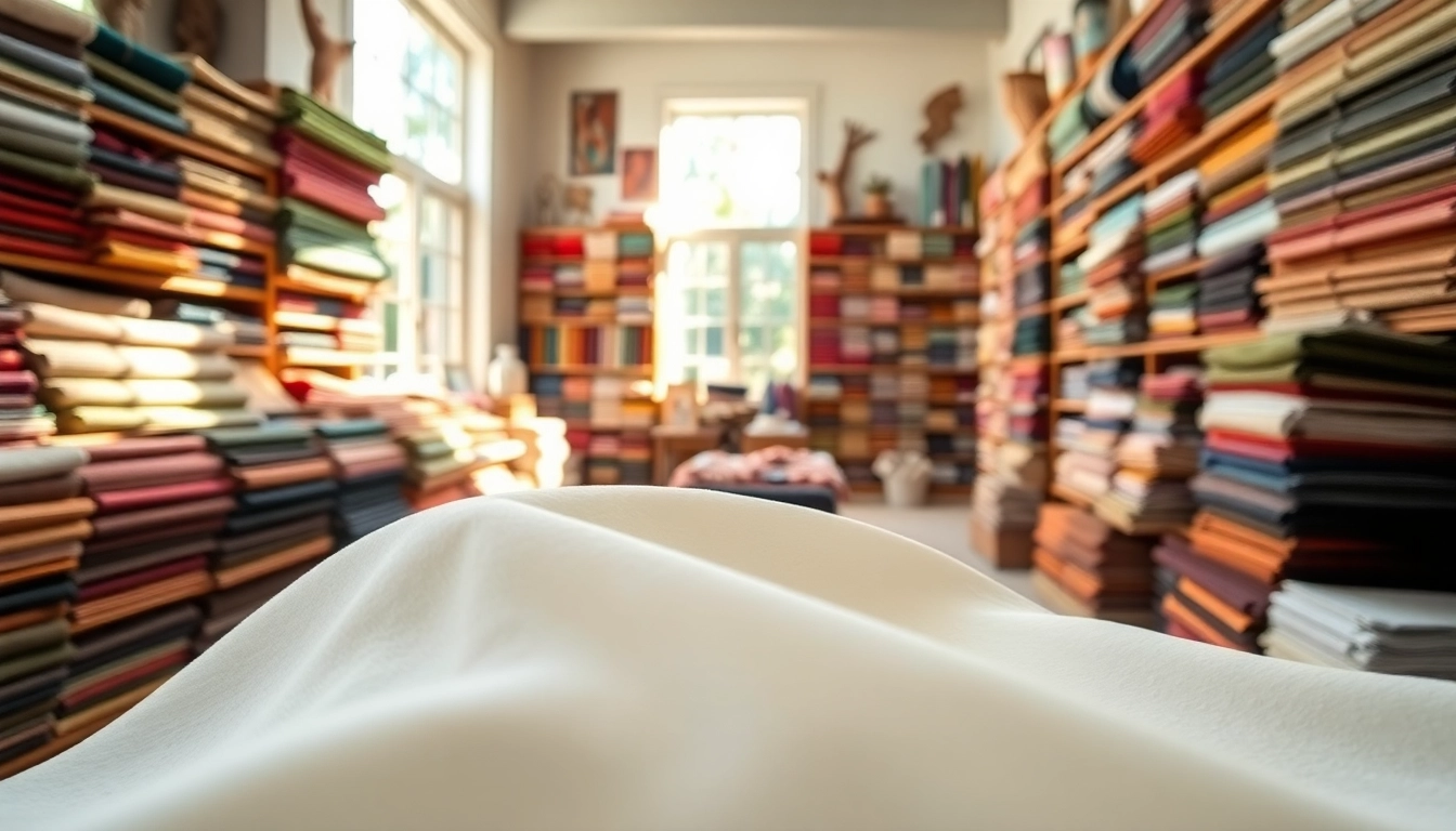 Bekijk katoenstoffen met veelkleurige patronen in een gezellige stoffenwinkel.