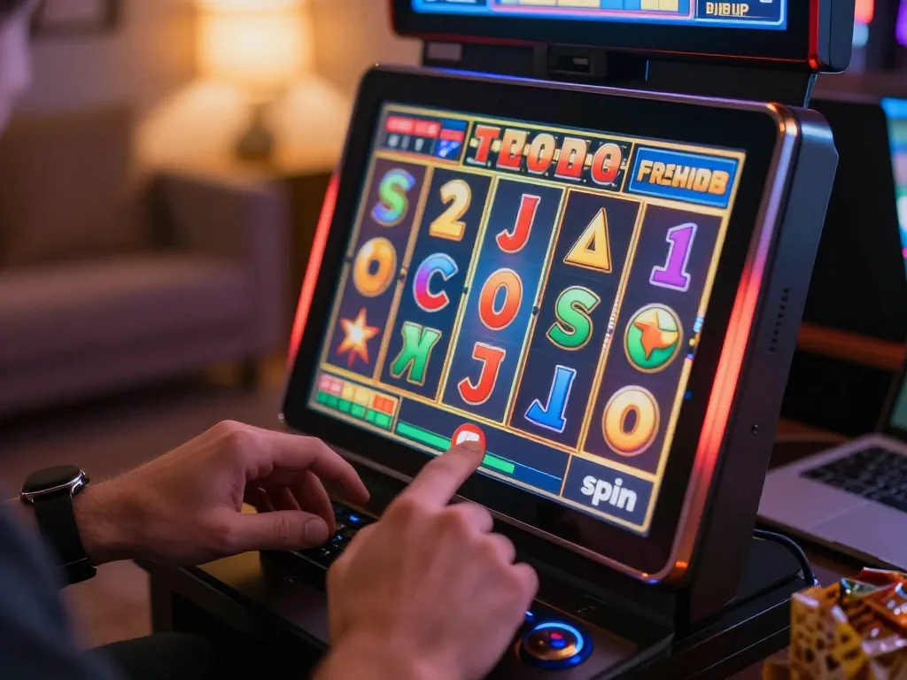 Engaging online gaming session featuring a player enjoying bonus new member 100 slot spins on a mobile device.