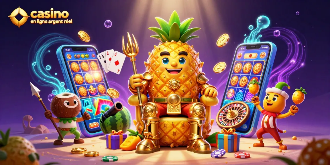 Jouez au casino en ligne argent réel avec des cagnottes dorées et des personnages flamboyants.