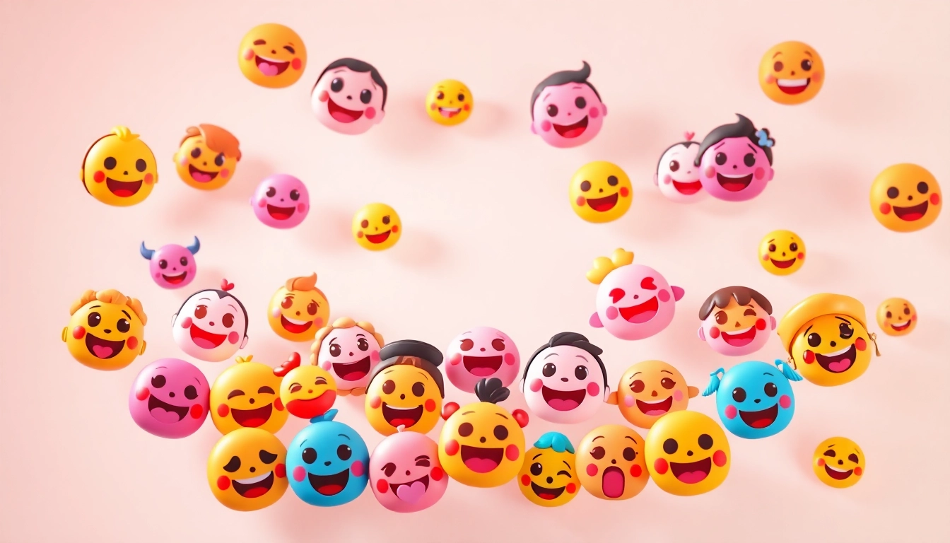 Tiktok emojis displayed vibrantly, illustrating fun and creativity in digital communication.