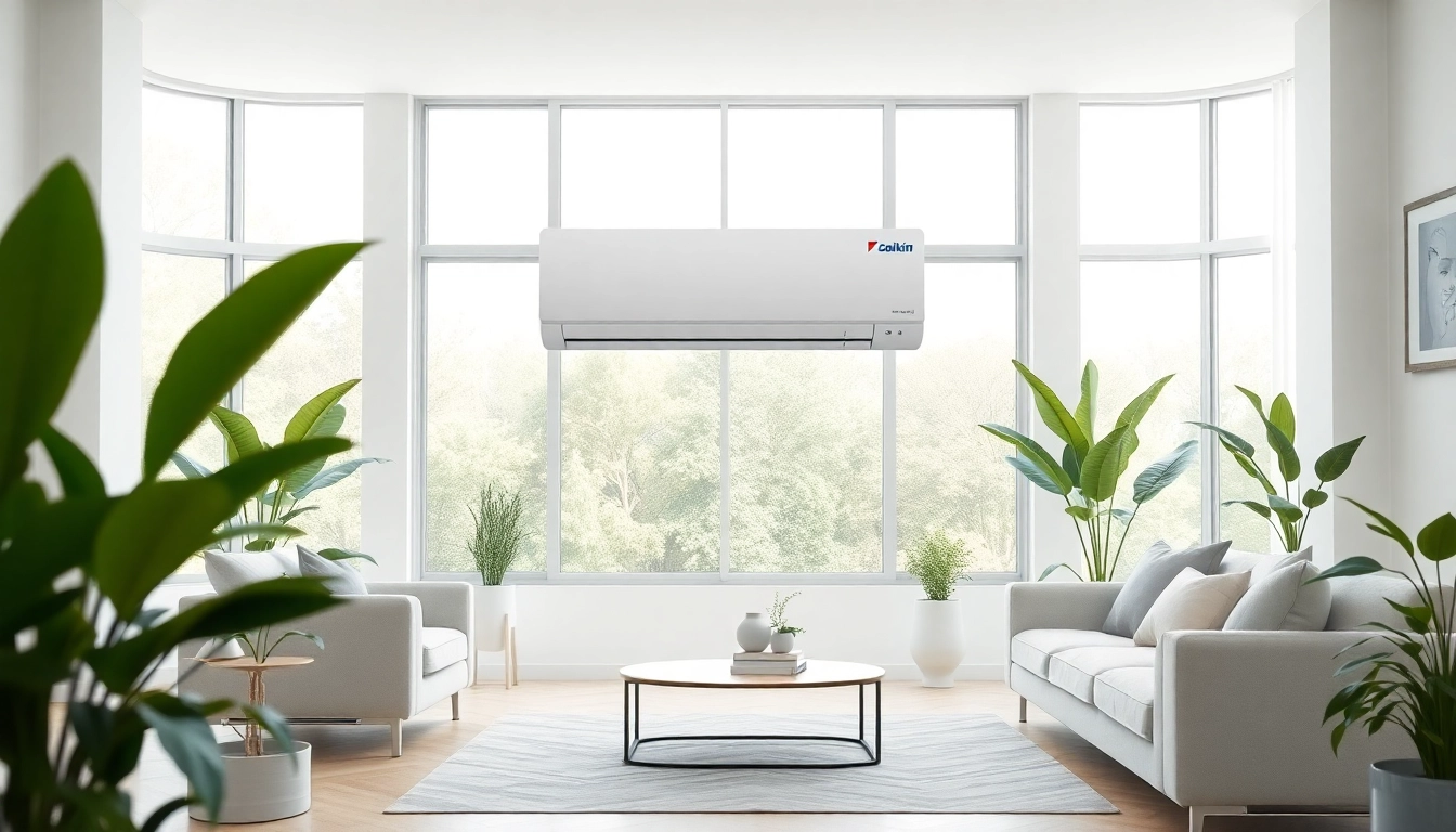 Install a Daikin mini split AC for efficient cooling in a modern living room.