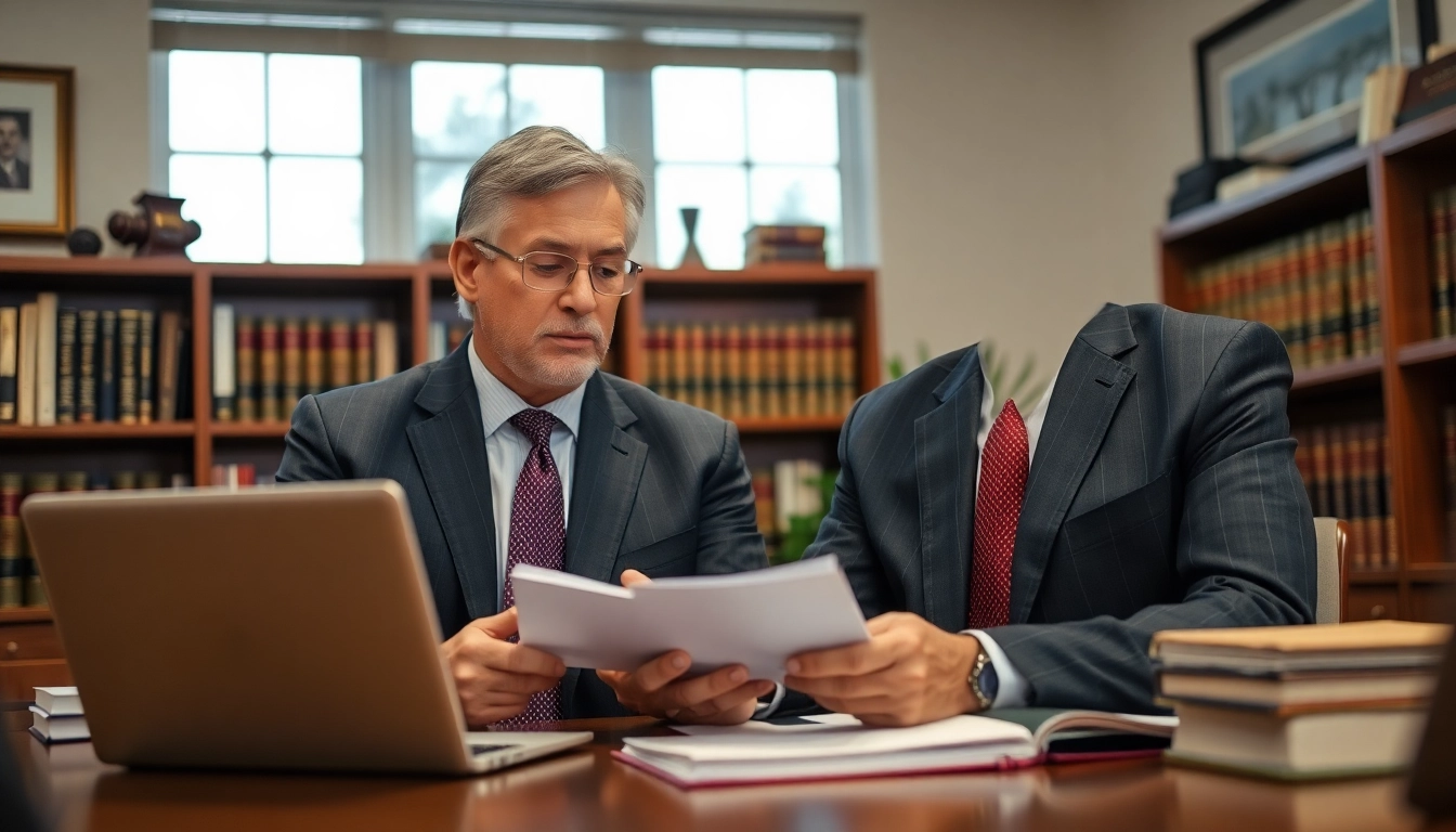 Sarasota personal injury lawyer consulting with a client in a professional law office setting
