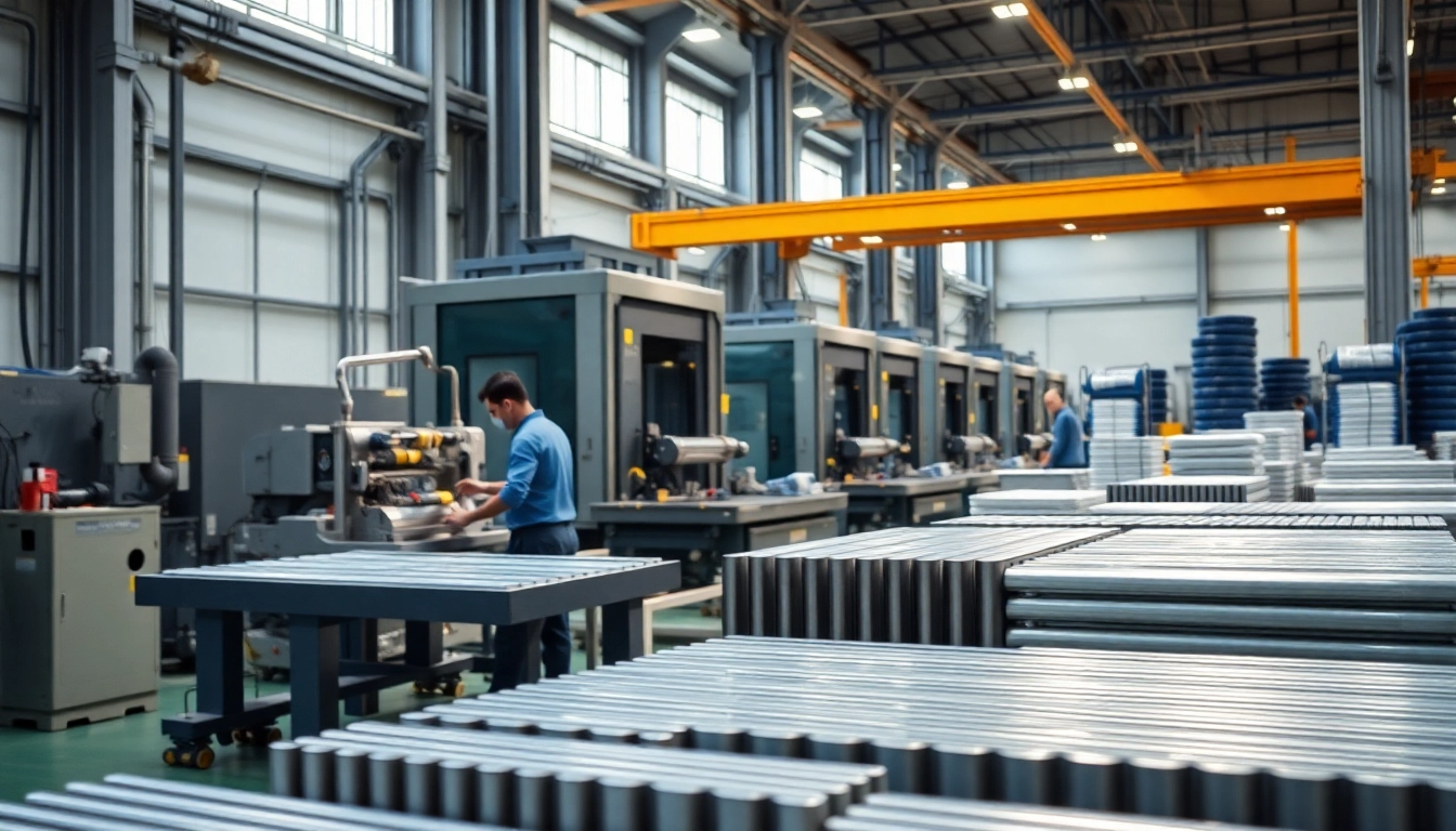 Showcasing an NdFeB magnets manufacturer in china actively producing high-quality magnets in an industrial setting.