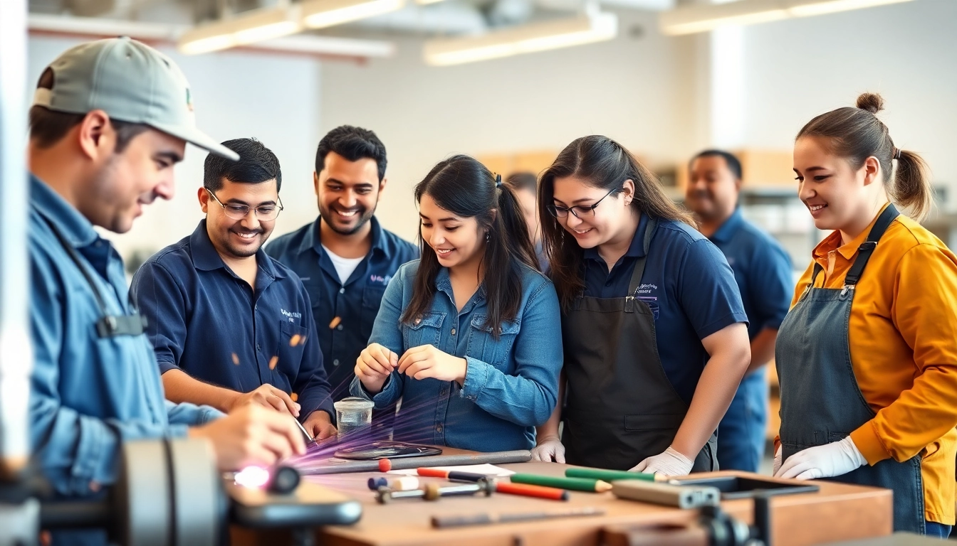 Students at trade schools in Hawaii receiving hands-on training under expert guidance.