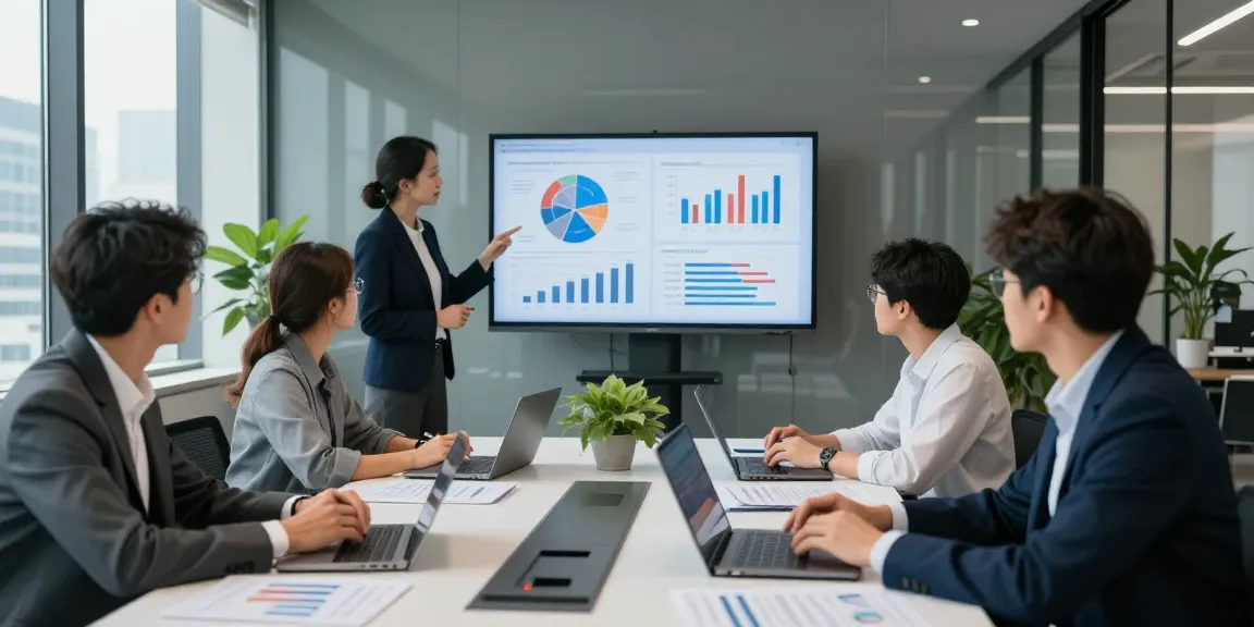 Business team collaborating on financial crime intelligence strategies in a modern office setting.