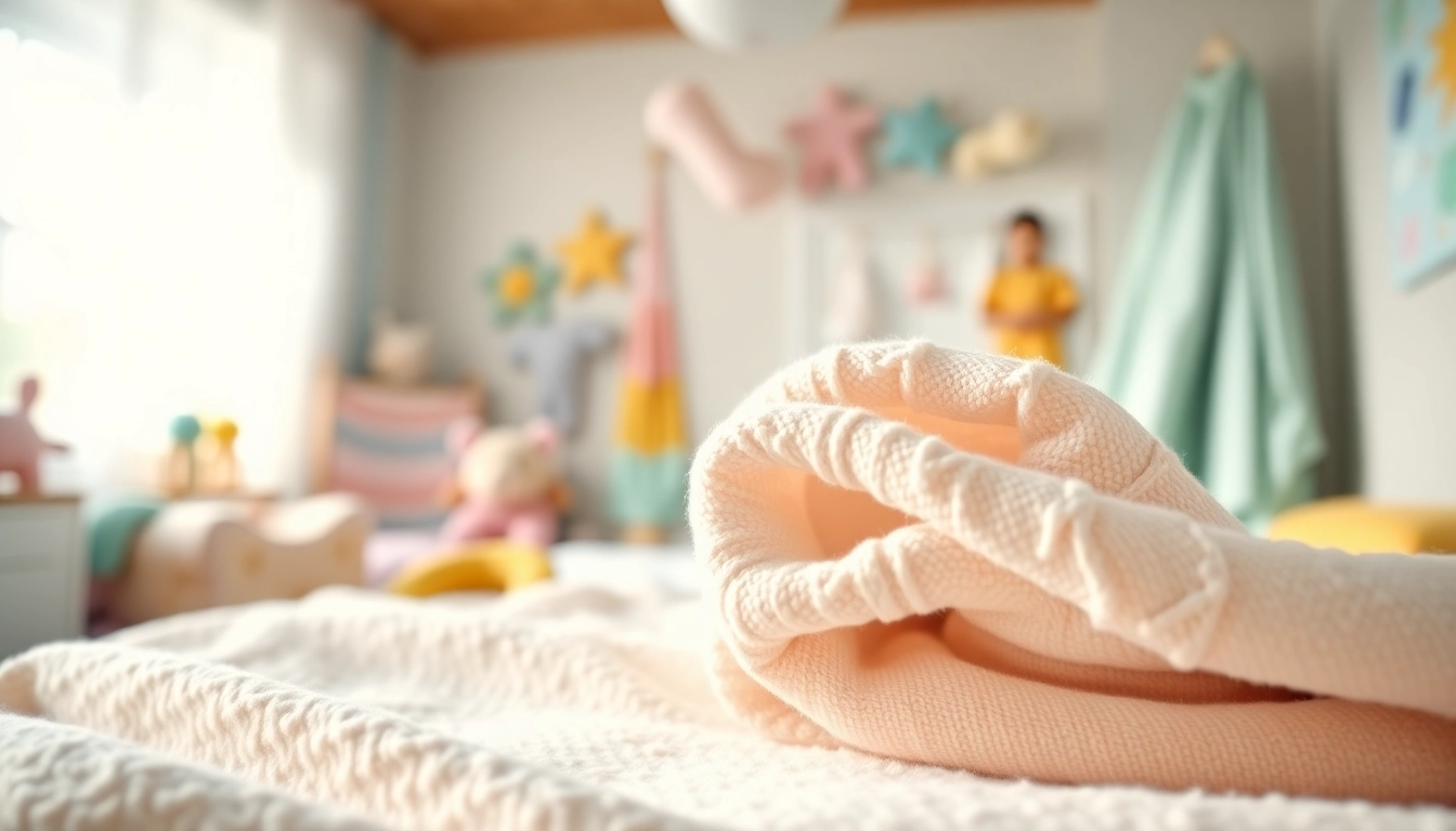 Verken de beste stof voor pasgeboren baby's met zachte en ademende materialen in een sfeervolle omgeving.