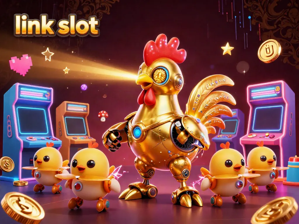 Visualisasi permainan slot gacor di platform link slot dengan elemen permainan kasino yang ceria.