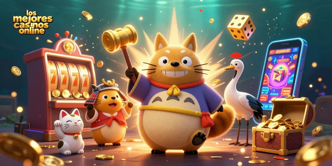 Juega en los mejores casinos online con energía y emoción en esta colorida ilustración 3D.