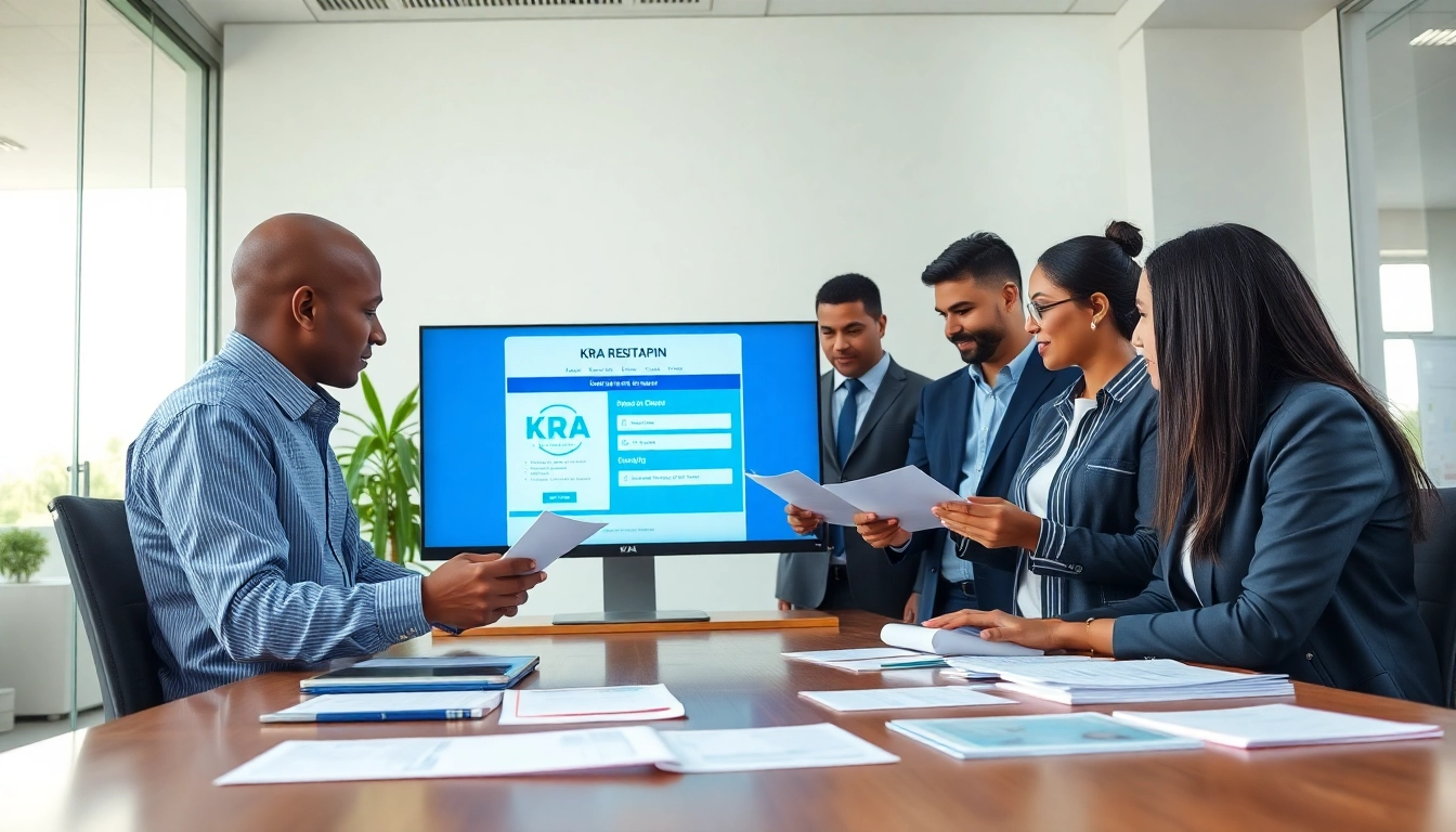 KRA PIN Registration for Foreigners: foreigners engaging in the KRA registration process in an office.