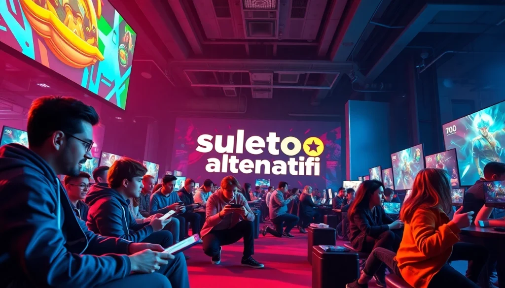 Menampilkan para gamer menikmati suletoto alternatif dalam lingkungan online yang interaktif.