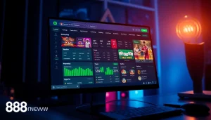 Interactive dashboard of 888new showcasing exciting games and promotions.