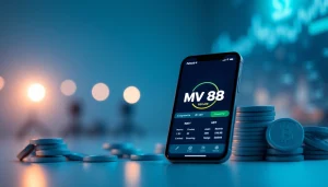 MV 88 app interface showcasing safe USDT transactions in a modern online betting platform.