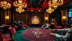 Experience thrilling gameplay at a poker table in a lavish casino atmosphere, with the excitement of betting on https://mm88.video/.