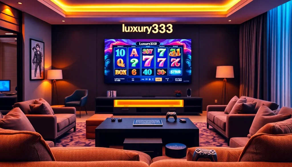 Menampilkan pengalaman permainan mewah di lingkungan premium dengan tema luxury333.