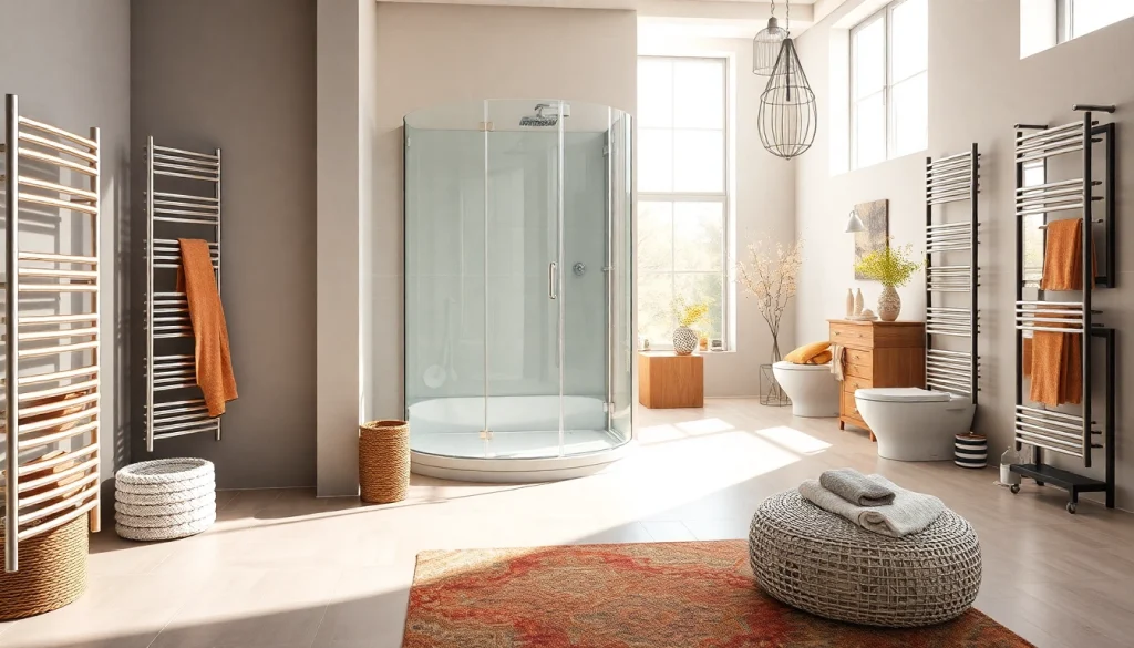 Stilvolle Sonni sanitär Produkte in einem eleganten Badezimmer arrangiert.