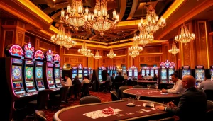 คาสิโนที่เต็มไปด้วยความตื่นเต้น ด้วยผู้เล่นและเครื่องสล็อตมากมาย