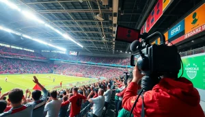 스포츠중계의 생생한 팬들이 응원하는 장면을 담은 이미지