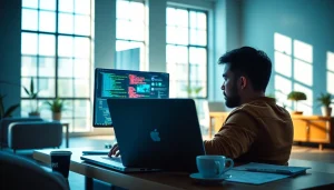 Engage with https://rr88sn.com/ showcasing a developer focused on responsive web design in a modern workspace.