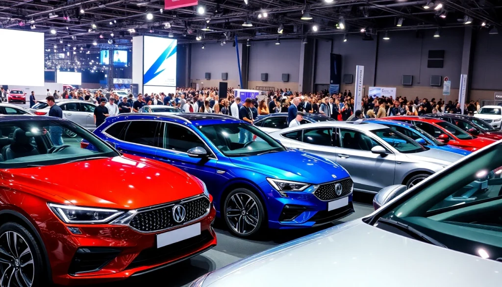 Visitors admiring vehicles at an engaging Auto Cars Show exhibition.