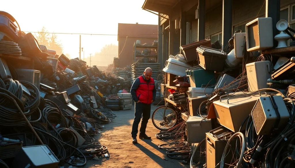 Schrotthändler Bottrop sortiert Metalle auf dem Schrottplatz für umweltfreundliches Recycling.