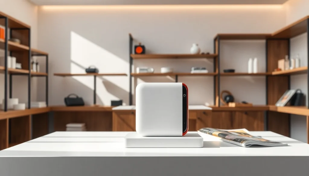 C168 product on display in a modern retail setting, showcasing its unique design features.