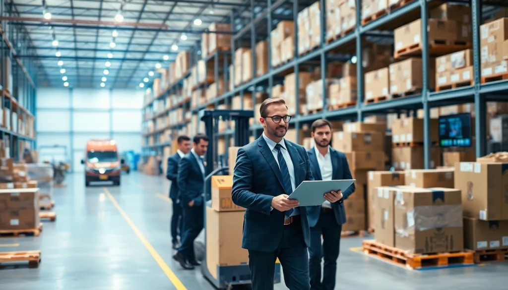 Visual representation of a 3PL logistics team efficiently managing warehouse operations.