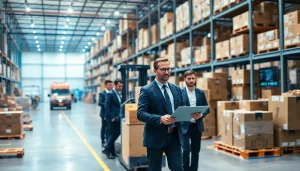 Visual representation of a 3PL logistics team efficiently managing warehouse operations.