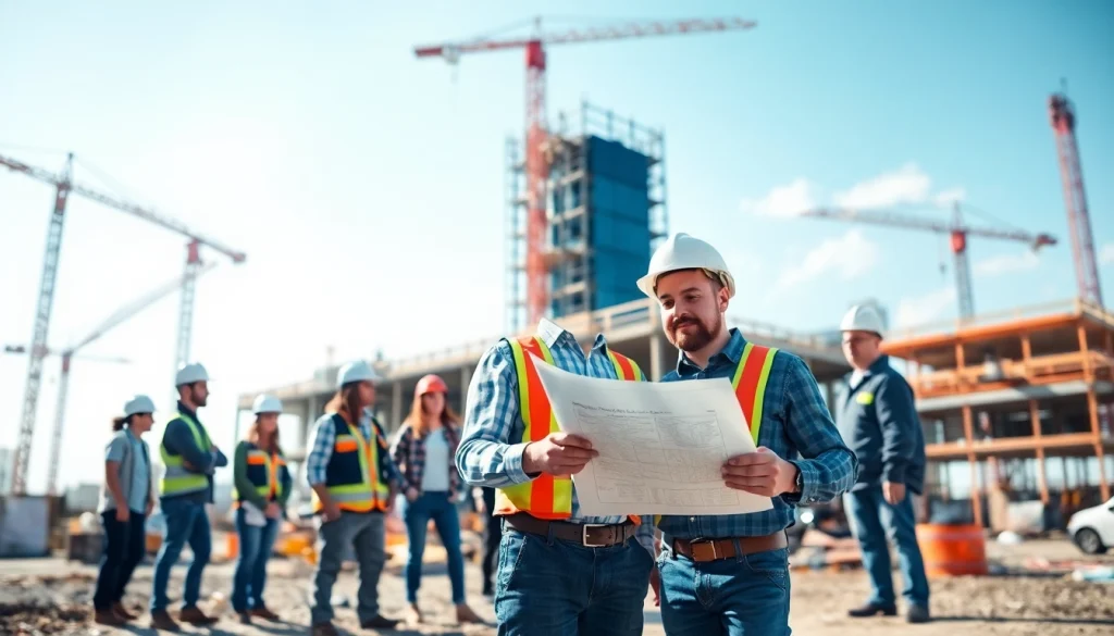 Showcasing a New Jersey Commercial General Contractor overseeing construction, emphasizing teamwork and professionalism.