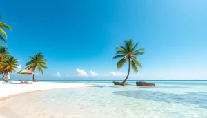 Clima em Paripueira retratado com uma cena de praia vibrante, mostrando céu claro e ondas tranquilas.