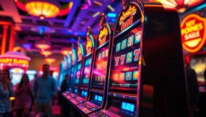 Putar slot dengan fitur menarik dan pemain bersemangat di kasino.