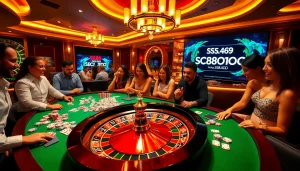 Experience the thrill of betting at SC88 with a vibrant casino scene highlighting excitement.