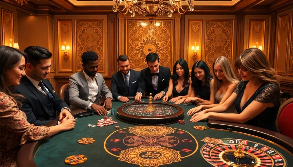 Engage in thrilling poker action at the S8 themed casino table with vibrant chips and dice.