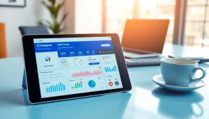 Engage with an Instagram smm panel interface on a tablet showcasing social media metrics.