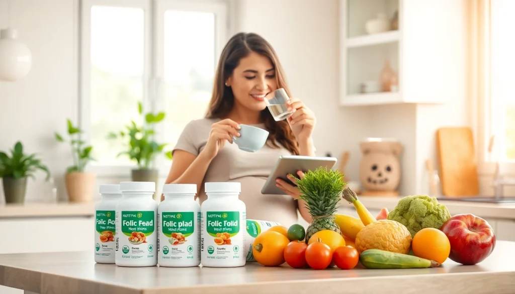 妊婦さんにおすすめの葉酸サプリ、温かいキッチンの風景で表示されている。