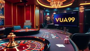 Experience thrilling gameplay at Vua99 with stylish gambling tables and vibrant atmosphere.