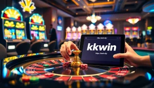 Engaging casino scene with roulette and poker chips representing https://kkwin.diy/ for a thrilling gambling experience.