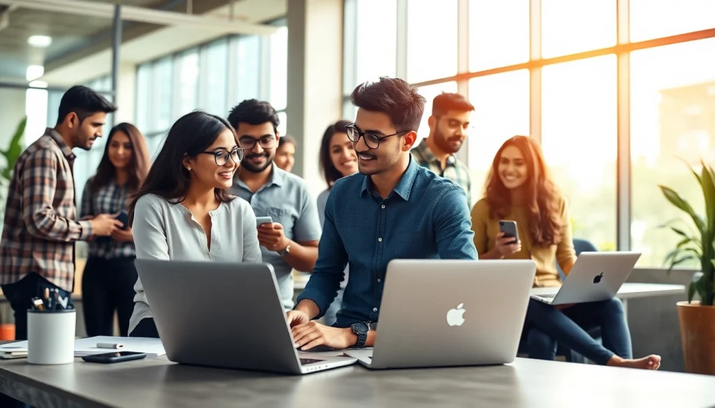 Engaged entrepreneurs collaborating in a vibrant startup kolkata environment with modern workspace features.