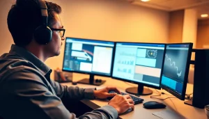 Truck Dispatch Service professional coordinating freight loads in a modern office setting.