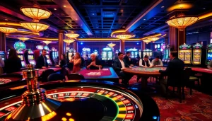 Experience the vibrant gambling atmosphere at 79king with exciting casino tables and players.