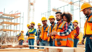 Showcase of construction apprenticeships carolinas featuring diverse individuals working on-site.