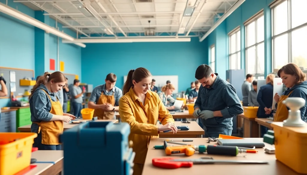 Students learning at abc trade school, engaging in practical training and skill development.