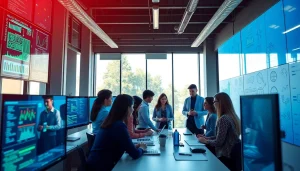 Candid teamwork in an AI startup environment highlights collaboration and innovation.