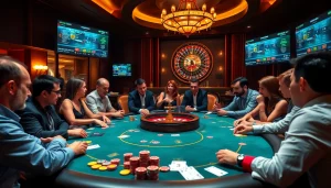 Engaging poker players strategizing in the luxurious environment of BIG88.BAR casino.