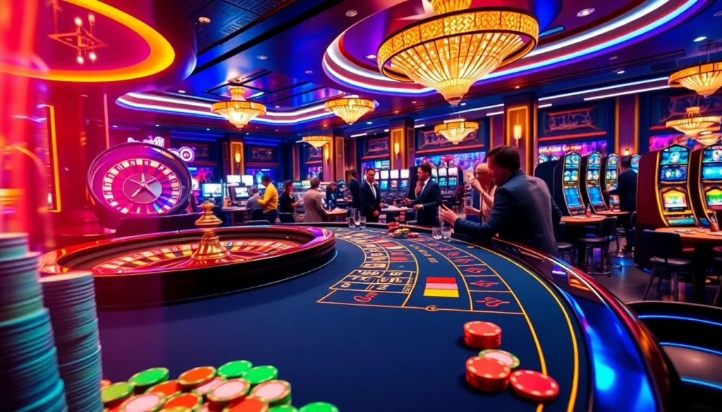 Enjoying a moment at Hay88 casino with vibrant gaming tables and exciting atmosphere.