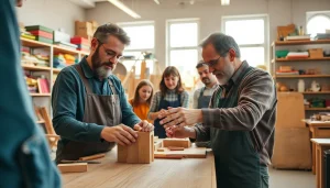 Enthusiastic learners engaging in craft training colorado in a bright, inviting workshop.