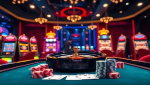 Marvelbet offers an engaging casino experience with poker chips and a roulette wheel.