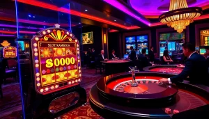 Exciting gaming action at Slot Kamboja Bet 100 casino with vibrant slot machines.