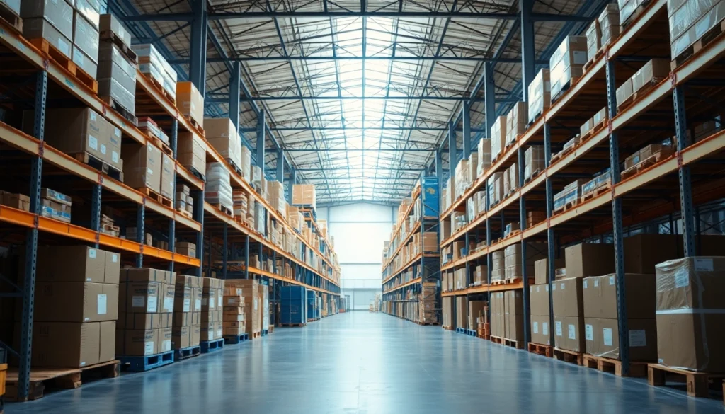 Find a warehouse near me showcasing modern storage solutions and spacious interiors.